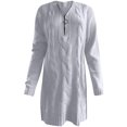 thumbnail image 4 of Pompotops Robe Chandail Mini Fourreau pour Femmes Aguichant à Fermeture Éclair, Col en V, Manches Longues, Mode, Couleur Unie, 4 of 4