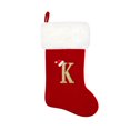 thumbnail image 1 of 20 Inches Monogram Christmas Stockings Red Velvet with White Super Soft Plush Cuff Embroidered  Stockings, 1 of 6