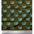 thumbnail image 1 of Soimoi polyester Crepe Fabric House Architectural Print Fabric by the Yard 42 Inch Wide, 1 of 5