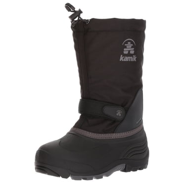 Kamik Girls' Waterbug5 Snow Boot, Black/Charcoal, 11 Medium US Little Kid