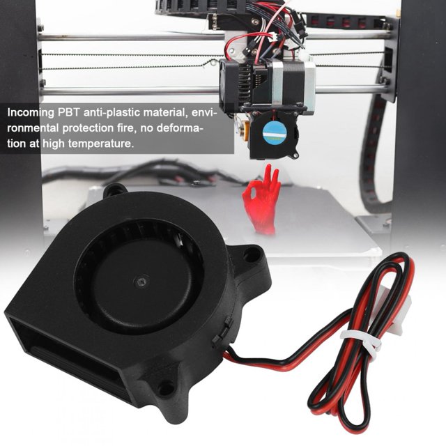 DC Blower Fan, High Wind Pressure Durable Blower Cooling Fan, For 3D Printer Accessories Replacement Parts Black