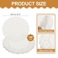 thumbnail image 2 of 140 Napperons en Papier, Napperons Ronds en Dentelle de 8,3 Pouces Napperons en Papier Jetables Blancs, 2 of 7