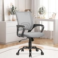 thumbnail image 2 of BestOffice Ergonomic Computer Office Chair, Mid-Back Adjustable Swivel Task Chair with Lumbar Support, Mesh/Fabric, Grey, 2 of 7