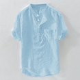 thumbnail image 2 of Kcodviy Chemise Boutonnée à Manches Longues en Coton d'Été pour Homme, Manches Courtes, Grande Blouse, Haut Ajusté à Manches Longues pour Homme, 2 of 8