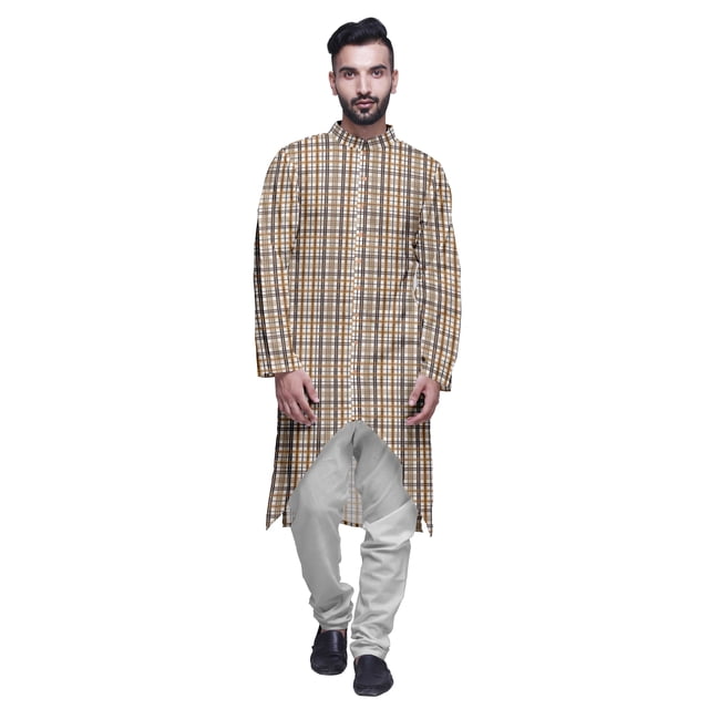Atasi Long Sleeve Kurta Printed Button Down Asymmetric Designer Kurta For Boys