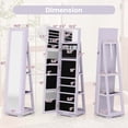 thumbnail image 3 of Costway 360° Rotatable Jewelry Cabinet Armoire 2-in-1 Lockable Mirrored Light Purple, 3 of 9