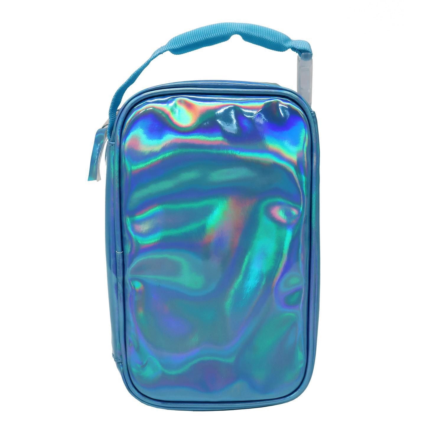 Sac à lunch isotherme vertical, bleu iridescent