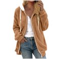 thumbnail image 2 of DPTALR Chandail à Fermeture Éclair pour Femmes, Col en V, Manches Longues, Blouse à Capuche, Chandail en Molleton, 2 of 5