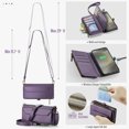 thumbnail image 4 of Asuwish Compatible with Samsung Galaxy S24 5G Zipper Wallet Phone Case Tempered Glass Screen Protector Crossbody Lanyard Strap Flip Card Holder Slot Cell Cover for S 24 24S G5 SM-S931U Women Purple, 4 of 9