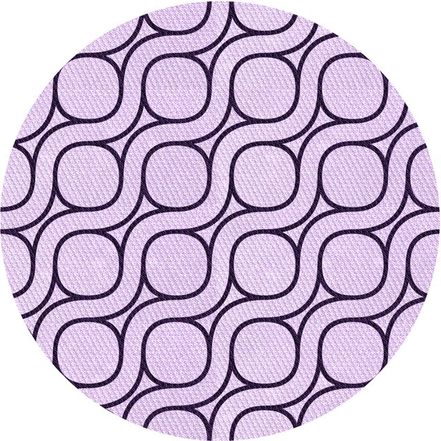 Ahgly Company Tapis de Zone Rond d'Intérieur Lavable à la Machine, Transitionnel, Fleur Violet Violet, 3 Pieds Rond