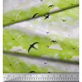 thumbnail image 3 of Soimoi Rayon Fabric Clouds & Flying Swift Bird Printed Fabric 1 Yard 56 Inch Wide, 3 of 3
