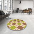 thumbnail image 4 of Ahgly Tapis d'Intérieur Lavable en Machine Carré Transitionnel Marron Or, 5 Pieds Carré, 4 of 7