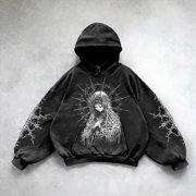 HUITKMM Hoodies Men Angel Graphic Printed Pullover Hoodie Sweatshirt for Casual Wear