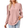 thumbnail image 1 of KIHOUT Spring Winter Womens Tops Fashion Solid Color V-Neck Long Sleeve Loose T-shirt Top Blouse, 1 of 6