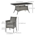 thumbnail image 3 of Outsunny Garden Dining Set with Cushions, Patio Conversation Furniture Set, 3 of 10