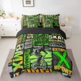 thumbnail image 2 of Erosebridal Ensembles de Literie Sports Équitation Taille Complète, Ensembles de Couette Graffiti de Rue avec Draps, Décoration Adolescent, Réversible 7 Pcs, 2 of 5