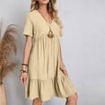 thumbnail image 4 of Yuyuzo Tenue de Robe Formelle pour Femmes Élégante à Manches Courtes Robe de Plage Robe Cocktail à Volants Soirée Bal Robe Courte, 4 of 7