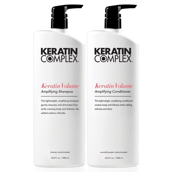 Keratin Complex - Duo Shampooing et après-Shampooing Amplifiant le Volume à la Kératine - 33.8 fl oz Chacun