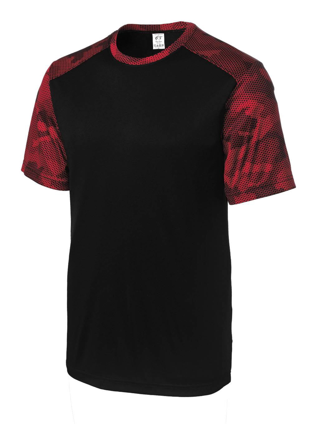 Gravity Threads CamoHex Athletic T-Shirt - Black/Deep Red - 3X-Large