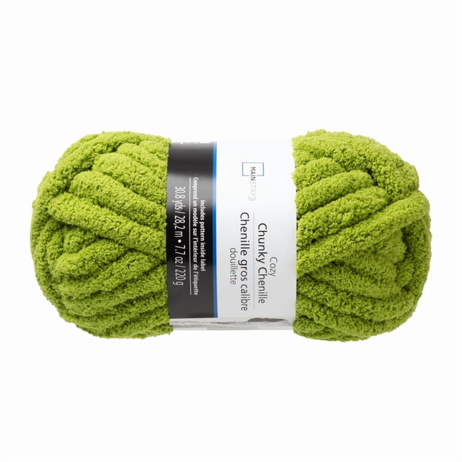 MS Chenille Gros Calibre Chartreuse Fil Polyester