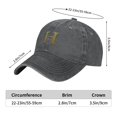 thumbnail image 2 of ZICANCN Adjustable Baseball Cap Women, Alphabet H Pattern Hats for Men Adult Washed Cotton Denim Baseball Caps Fashion, Deep Heather, 2 of 6