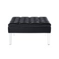 thumbnail image 4 of Inspired Home Stella Ottomane en Similicuir Table Basse Cocktail Carrée Capitonnée, Noir, 4 of 7