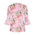 thumbnail image 5 of T-Shirt à Manches Courtes à Imprimé Floral Top Dames Beige L, 5 of 5