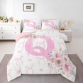 thumbnail image 2 of Erosebridal Ensembles de Literie Lettre Initiale Q Florale Simple avec Couette, Insert de Couette Monogrammé, Déco d'Anniversaire, Réversible, 2 of 8