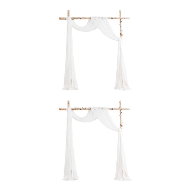 Decodeary Wedding Arch Drapes Memorable Setting For Big Day Not Easy To Wrinkle Easy Care white 2Set