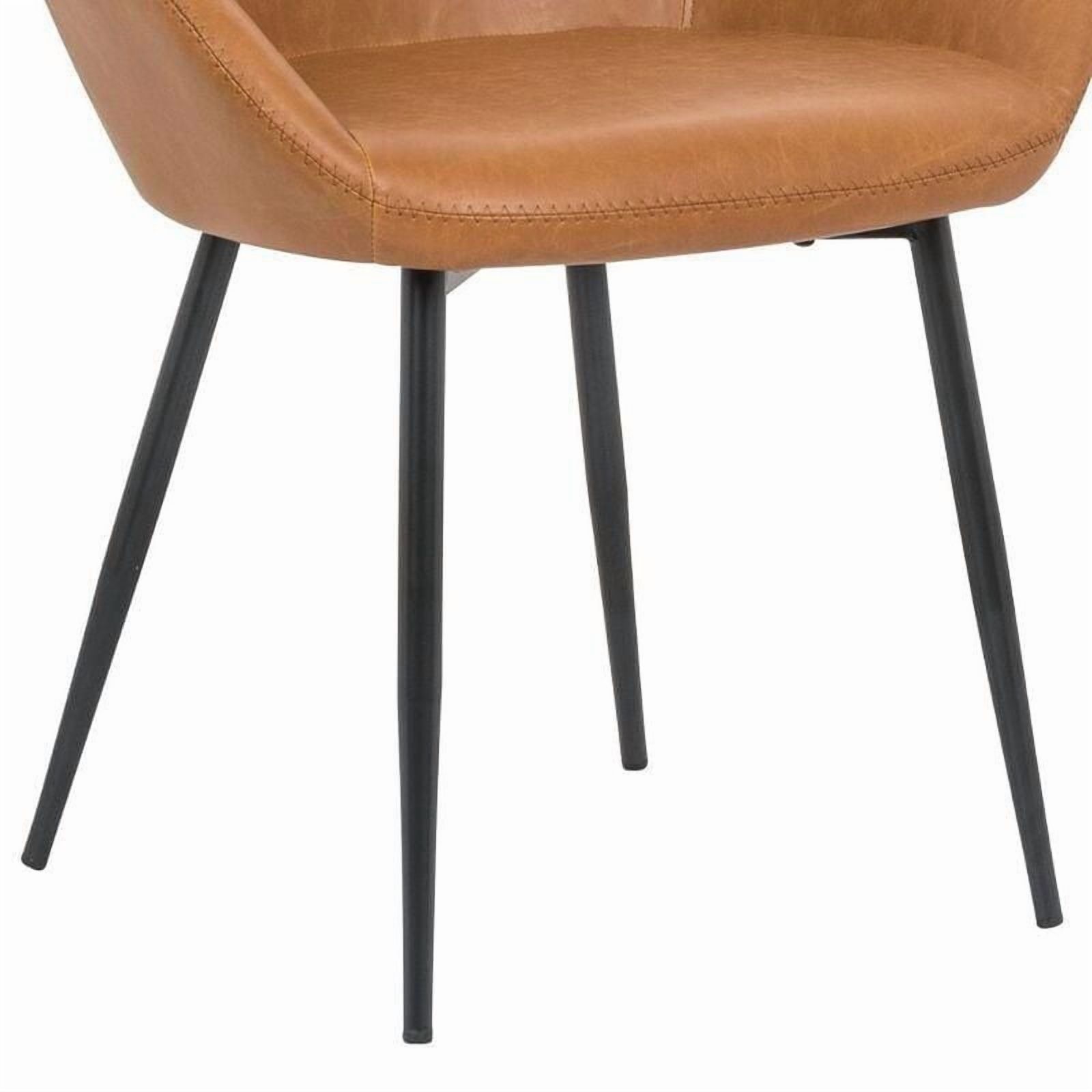 Fauteuil Ani, chaise bronzée, PU rembourré, ensemble de 2