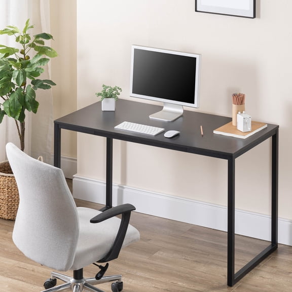 Zinus Jennifer Modern Minimalist Office Desk, 47 inch Multipurpose Computer Workstation or Dining Table for Small Spaces, Black