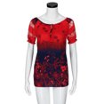 thumbnail image 4 of Blouse Grande Taille Femme Manches Courtes Col en V Dentelle Imprimée Hauts en Dentelle T-Shirt Ample Blouse Hauts Robe Blouses pour Femmes en Liquidation, 4 of 7