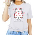 thumbnail image 1 of Meichang T-Shirts pour Femmes, T-Shirts de la Saint-Valentin, Imprimé Drôle, Hauts Mignons, Col Rond, Manches Courtes, T-Shirts de Vacances, Saint-Valentin, 1 of 4