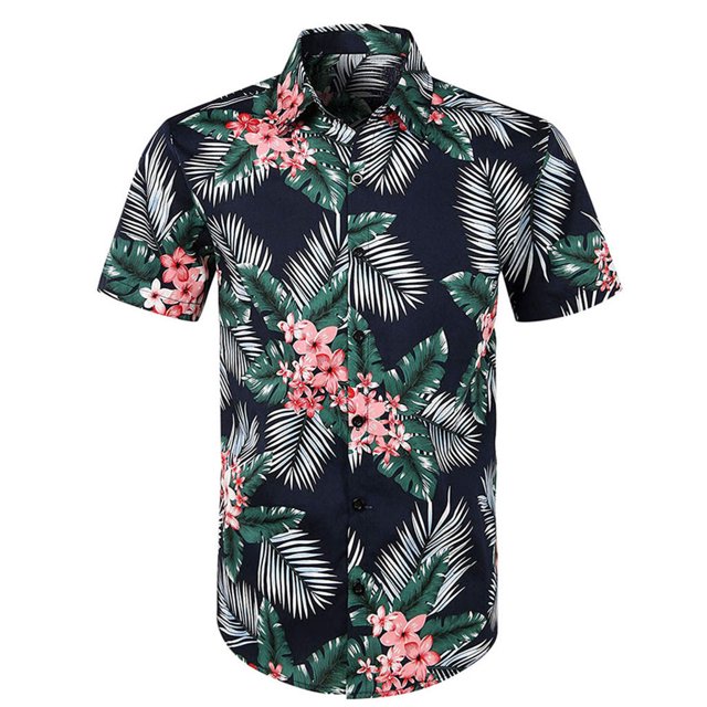 XZNGL Chemise Décontractée pour Homme à Imprimé, Boutonnée, à Manches Courtes, Haut Hawaïen, Blouse