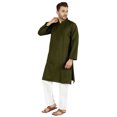 thumbnail image 3 of Atasi Ensemble Kurta Pyjama 2 Pcs pour Homme, Col Henley, Kurta Long Décontracté, 3 of 7