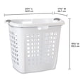 thumbnail image 2 of Sterilite Ultra Easy Carry Plastic Laundry Basket Hamper, White (8 Pack), 2 of 7