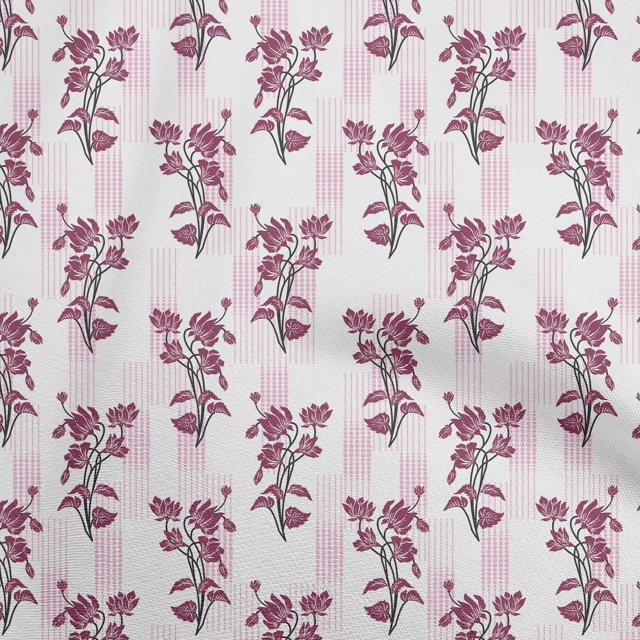 oneOone Rayon Dark Magenta Fabric Asian Block Craft Projects Decor Fabric Printed By The Yard 56 Inch Wide