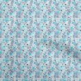 thumbnail image 1 of oneOone Rayon Turquoise Blue Fabric Florals Fabric For Sewing Printed Craft Fabric By The Yard 56 Inch Wide, 1 of 4