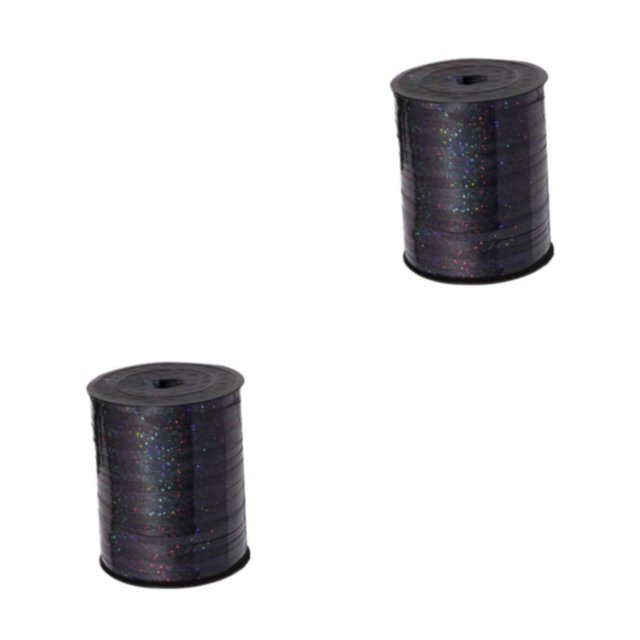 Youkk Plastic Ribbon Sparkling And multifunctional For Wedding And Party Decorations Sturdy Golden Curled Ribbon balck 2Set