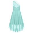 thumbnail image 4 of Manyakai Robe à une Épaule pour Filles, Ourlet Haut-Bas, Robe de Princesse à Volants, Taille Haute, Robe de Danse de Soirée Vert Menthe 10, 4 of 7