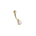 thumbnail image 1 of Solid 14k Gold Belly Button Ring 14 Gauge Navel Jewelry, 1 of 5
