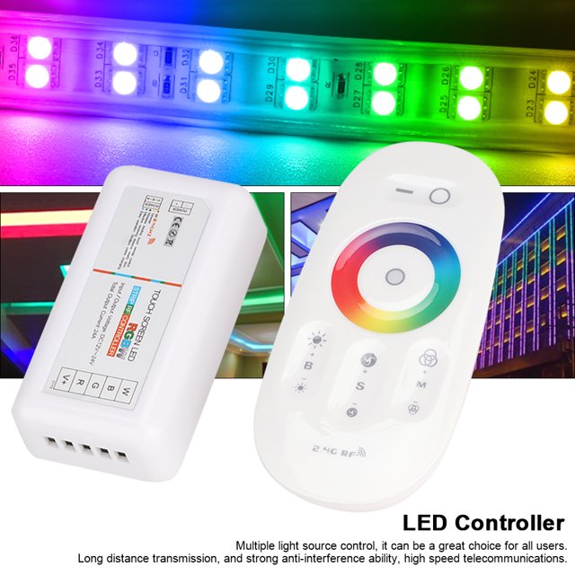 Contrôleur LED RGBW Durable et Léger 12-24V, Variateur Tactile LED RF, Lampe pour Lumière