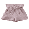 thumbnail image 4 of Toddler Baby Girls Fly Sleeve Ruffled Waistband Romper Outfits, 4 of 4