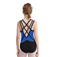 thumbnail image 4 of Linjinx Gym Leotards for Girls Ballet Dance Bodysuits Rhinestones Sleeveless Figure Skating Jumpsuit Blue 10, 4 of 5