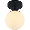 thumbnail image 1 of KCO Lighting Mid Century Modern Ceiling Light, Milk Glass Flush Mount Ceiling Light, Farmhouse Black Ceiling Light, 1 of 8