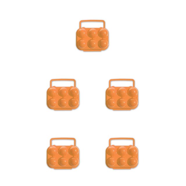 QualitChoice Portable Carrier Egg Tray Storage Box Holder Camping 6/12 Eggs Container orange 6grid 5Set