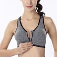 thumbnail image 1 of Women‘s Zip Front Closure Sports Bra High Impact Racerback Workout Bra for Running for Plus Size, 1 of 14