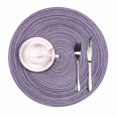 thumbnail image 1 of Oleegame 1PC Placemat Round Rop Cotton Braided Table Place Mats Braided Placemas Non Slip Table Mats Set Of 4 For Dining Kitchen Table Washable 15 Inch Purple, 1 of 6