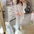 thumbnail image 2 of Holiday Themed Pajama Set for Women - Christmas Tree Print Lounge Wear 2-Piece, 2 of 5