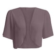 thumbnail image 3 of Cropped Cardigans for Women Soft Chiffon Open Front Sheer Short Sleeve Cardigans For Evening Dress on Clearance, 3 of 4